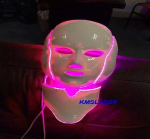 LED Pon Therapy Beauty Machine med 7 färger Mikrourrent för hudföryngring Neckmask Skinvård Homeuse Beauty Mask185560