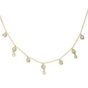 CZ Diamond Drop Charm Necklace Choker CollarBone Bezel Round CZ Charm Lovely ADORABLE Women Gift 925 Sterling Silver Jewelry249f