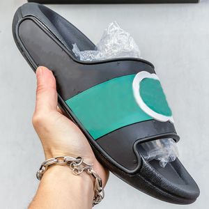 Tasarımcı Sandalet Erkek Terlik Lüks Slaytlar Yeşil Mavi Kahverengi Plaj Sandal Şık Slipers