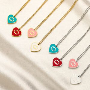 Top Styles Heart Pendant Designer Necklaces 18K Gold Brand Letter Jewelry Stainless Steel Necklace Choker Chain Fashion Men Womens Crystal Pearl Wedding Gifts