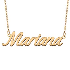 Mariana name necklace pendant Custom Personalized for women girls children best friends Mothers Gifts 18k gold plated Stainless steel