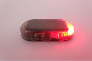 USB Solar Power LED CAR Alarm Light Antitheft VARNING Flash Blinking Fake Lamp Red Blue5119815