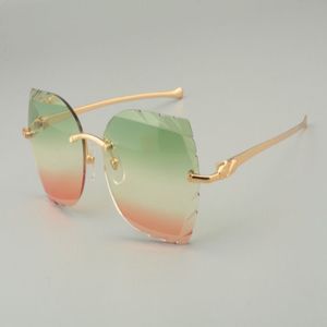 19 neue modische Sonnenbrille mit Leopardenkopf und Metallbügeln 8300917-C, personalisierte Sonnenbrille mit gravierten Gläsern, Größe 56-18-135 mm 3222