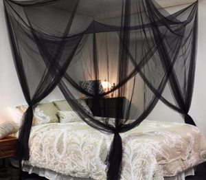 ブラックホワイトベッドキャノピー蚊ネットファブリックメッシュ昆虫シェルタードールルームプリンセスベッド装飾テント保護2862723