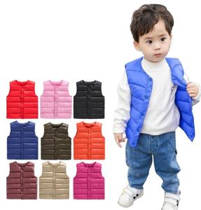 Bebê colete outono inverno menino colete jaqueta crianças outerwear casacos para meninas infantil algodão para baixo sem mangas crianças quente 2108181687638