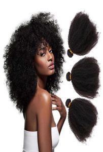Üst sınıf siyah kadınlar çiğ Hint Remy Saçları Tüm Afro Kinky Kıvırcık Demetler İşlenmemiş Doğal Renk79121873328152