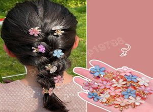 Crystal Flower Hair Claw Rhinestones Alloy Clamp For Girls Sweet Summer Side Clip Hair Styling Accessories1101347