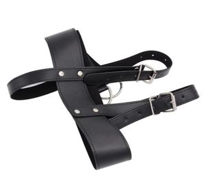 head suspension harness restraints strap for fetish play bdsm bondage gear trainer faux leather black BX21636986489521870