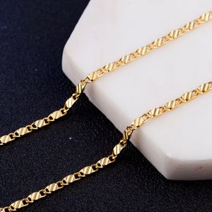 Kasanier 10st Gold and Silver Clavicular Necklace Stamp Fashion Women 2mm Bredd Figaro Halsband Garanti Long Jewe275x