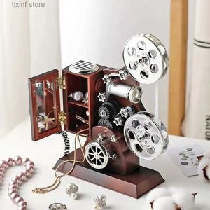 Novelty Items Retro Music Box Cinema Movie Projector Ornament Player Music Box Makeup Mirror Jewelry Box Music Decor Carousel To My Wife T240309