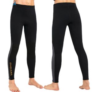 Capris Man kobietę 3 mm Neoprenne czarne długie spodnie utrzymują ciepło, odpowiednie do nurkowania aerobowego surfingu pływaniem z zimnej wody sporty