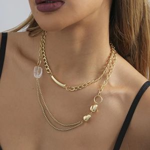 Hänghalsband kreativa och mångsidiga oregelbundna naturstenhalsband för kvinnor enkla eleganta kvinnors smycken grossist