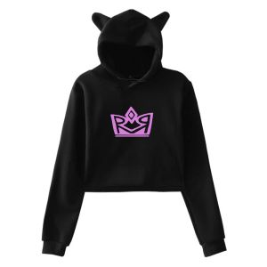 Sweatshirts Ranboo R800 Pullover Dream Team SMP Double R Merch Katzenohren Hoodie Langarm Sweatshirts Weibliche Crop Top Damenbekleidung