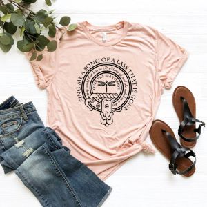 T-Shirts Sing Me A Song of A Lass That Is Gone T Shirt Outlander Book Series Shirt Jamie Fraser TShirt Women Graphic Tee Casual Tops