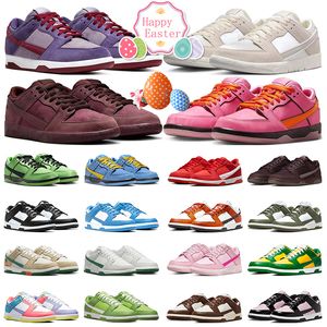 2024 Män kvinnor Panda Lows Running Shoes Plum City of Love Triple Pink Panda Malachite Pastoral Print Night Sky Buttercup Low Trainers Sport Sneakers