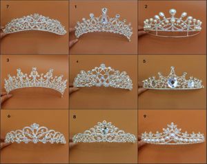 Nowy przylot luksus Różne typy ślubne Tiaras Diamond Cryatal Empire Crown Bridal Pałąk do biżuterii Bride Party Dostęp 9130854