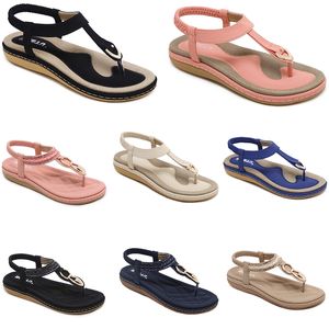 sapatos mulheres sandálias de verão baixo 2024 saltos de malha superfície lazer mamãe preto branco tamanho grande 35-42 j23-1 71