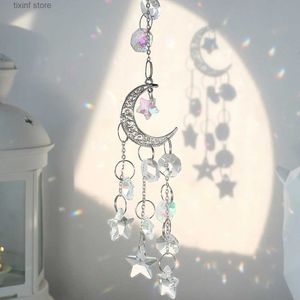 Itens de novidade Cristal Wind Chimes Dream Catcher Vitral Sun Catcher Prisma Rainbow Maker Janela Decoração de jardim ao ar livre Presente de Natal T240309