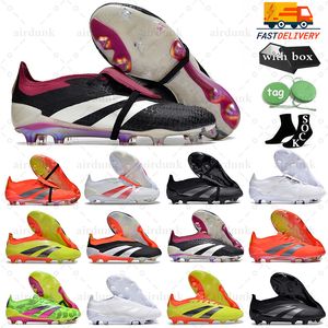 Predator Football Boots Mens Soccer Shoes Elite 30 Foldover Tongue Outdoor Sports Sneakers Trainers With Box 39-45