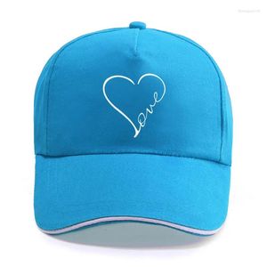 Bonés de bola moda amor coração engraçado impressão boné de beisebol unisex mulheres homens casual algodão chapéu snapback chapéus caminhoneiro sol-chapéus