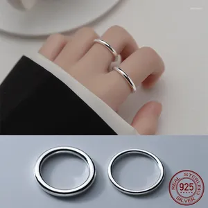 Cluster Rings La Monada Thick Women Ring 925 Sterling Silver Plain Minimalist For Fine Jewerly Woman All Finger