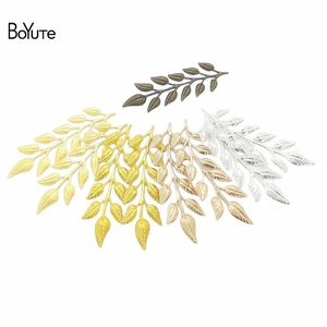 BoYuTe 50 PiecesLot Metal Brass Stamping 1964MM Olive Leaf Branches Plate Materials Diy Handmade Jewelry Accessories 240229