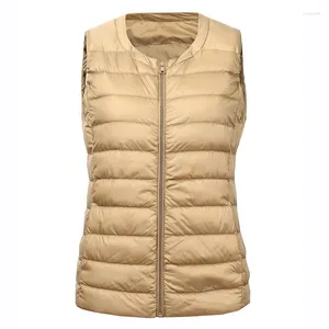 Women's Vests 7XL 8XL Large Size Waistcoat Warm Vest Ultra Light Down Women Portable Sleeveless Winter Liner