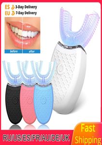 360 Degree Ultrasonic Automatic Electric Toothbrush UShaped White Teeth Oral Care Cleaning Toothbrush 2011132363649