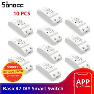 2810PCS SONOFF BASICR2 Smart ONOFF WiFi Switch Light Timer APPVoice Controle Remoto Modo DIY Funciona com Alexa Home 240228