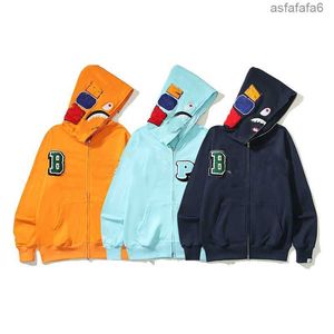 Tasarımcı Hoodie Men Shark Hoodies Fermuar Sweatshirt Ceket Sıcak İşbirliği Ceketleri Bapes Kapşonlu Ceket Uzun Kollu T-Shirt UG21