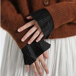 Knee Pads Ruffles Pleated Fake Sleeves Ruched Detachable Cuffs Flared Korean Arm Warmers Clothing Decoration Hand Wrist
