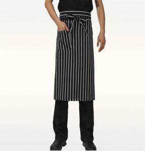 Grembiuli da cucina per camerieri da chef Men039s Grembiule da bistrot mezzo lungo unisex nero da chef con tasca laterale singola2847761