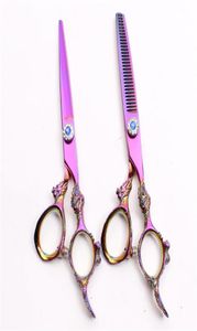 C9004 6 Inch 440C Anpassad logotyp Professionell Human Hair Scissors Barbers039 Frisörsax Skär tunnare Shears Sal7715098