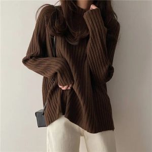 Sweaters Multicolor Turtleneck Knitted Sweater Women New Long Sleeved Loose Pullover Sweaters Autumn Winter Fashion 2022