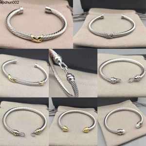 Bangle Womens Przyjaźń Miłość Projektant Bransoletka Mankieta Srebrna 18K Gold x Fish Hook Kanał Ustawienie Sterling Jewelry Bracelets Bracelets Bijoux 38z1