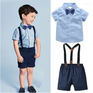 Set di abbigliamento 1-6T Set di vestiti per neonati Camicia di cotone estiva Pantaloni corti Abiti da festa per bambini Moda Abito formale per bambini Costume da ragazzo