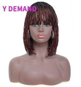 Newes T Fashion Short Wig Bob Black Wavy Hair Afro Wig Simulation Brazilian Synthetic Hairs Wigs4968976