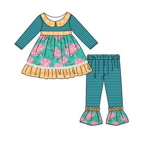 Barnkläder ruffle byxor set boutique flickor kläder mode baby flicka kläder2299974171164