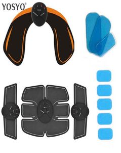 SMART EMS HIPS TRAINER Electric Muscle Stimulator Trådlösa skinkor Abdominal ABS -stimulator Fitness Body Massager Knit8080087