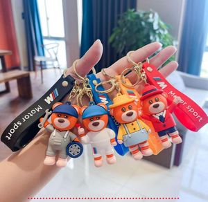 Designer Keychains Couples Keyrings Keychains Dolls Toys Cartoon Bears Wearing Hats Exquisite Boys and Girls Doll Bags Pendant Sma3517215