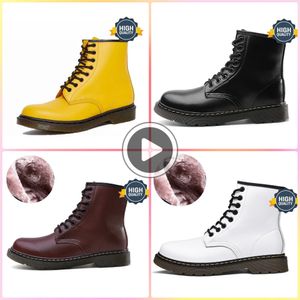 Dr Martinser Mulheres Famosas Designer Botas Airwair Ankle Boot High Doc Martenser Og 1460 Jadon Couro Suave Nappa Botas de Ponto Amarelo Mocassins Baixos