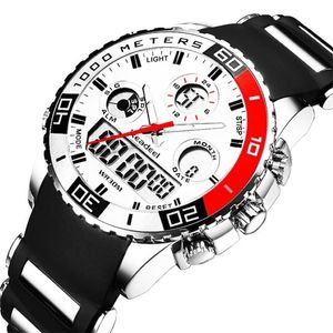 トップブランドの豪華な時計マンラバーLEDデジタルメンズクォーツウォッチマンスポーツ軍事リストウォッチErkek Kol Saati 21040317E