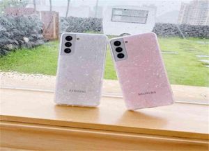 Glitter Dream Shell Pattern Case för Samsung Galaxy S21 S22 Plus Ultra S22Plus S 21 22 20 Fe S10 A52 A12 A51 A71 A 52 Back Cover T3324244