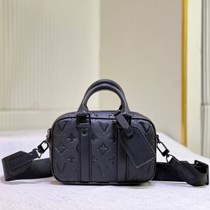 Classic luxury handbag black embrossed top handle bags leather travel bag totes shoping clutch bag men small designer bag purse crossbody shoulder purses brown