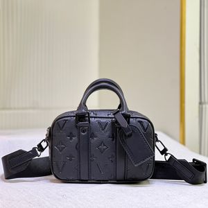 Clássico bolsa de luxo preto bordado alça superior sacos de viagem de couro totes shoping saco de embreagem homens pequeno designer bolsa bolsa crossbody bolsas de ombro marrom