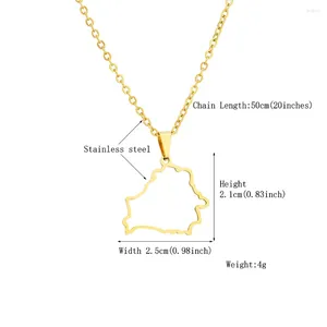 Pendant Necklaces Hollow Belarus Map Stainless Steel City Hometown Necklace for Men Women Blessing Gift Neck Chain Jewelry
