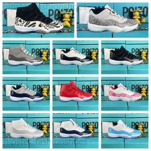 Designer casual jordabs 11 jumpmans 11 scarpe da basket banchate giallo serpente leopardo da uomo scarpe da donna blu fresco grigio dmp 25th anniversario sneaker barone rosso