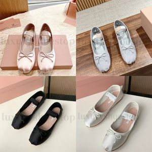 Designer Professional Dance Shoes Paris Ballet Shoe Fashion Satin Ballerinas Platform Bowknot Shallow Mouth Single Shoe Flat Sandals Women