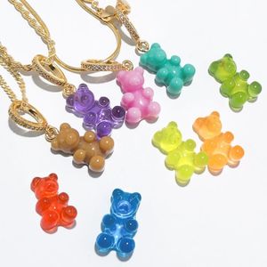 GD Same Crystal Korea East Gate Color Bear Gummy Pendant Heart-shaped Necklace Men's and Women's Jewelry AccessoriesWome296K