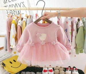 2020 Autumn Newborn Baby Girl Dress for Girl 1 Year Birthday Tutu Dress Princess Baby Dress Spädbarnskläder Småbarnklänningar Q07161260347